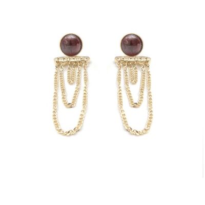 Ariane earrings pendant chains - Garnet