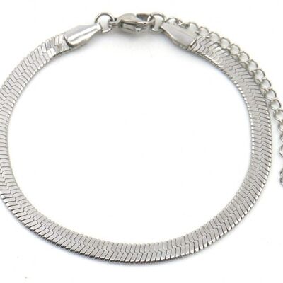 E-C18.3 B019-001S S. Bracelet Acier 4mm Argent