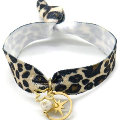 E-F6.1 B2275-007G S. Steel Bracelet Leopard Star