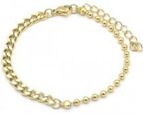 H-C17.5 B029-012G S. Steel 4mm Chain Bracelet Gold