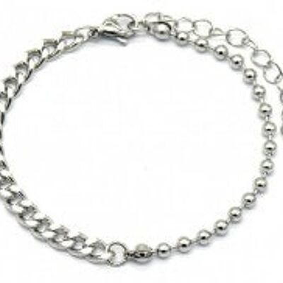 H-B18.1 B029-012S S. Steel 4mm Chain Bracelet Silver
