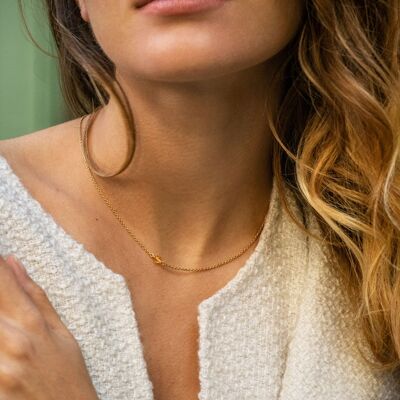 Natural yellow citrine stone choker necklace - Essential