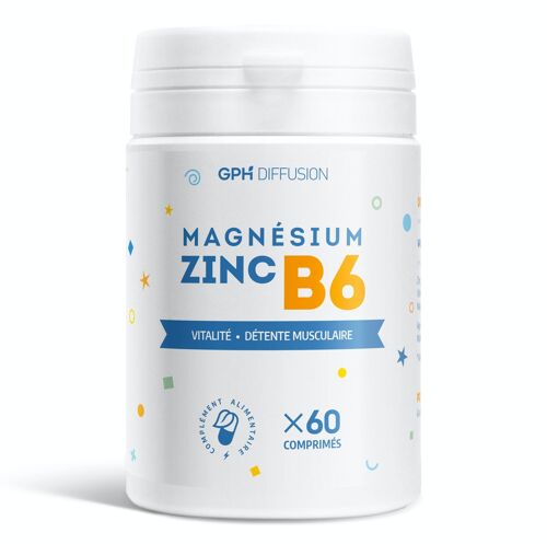 Magnésium, Zinc, Vitamine B6 - 60 comprimés