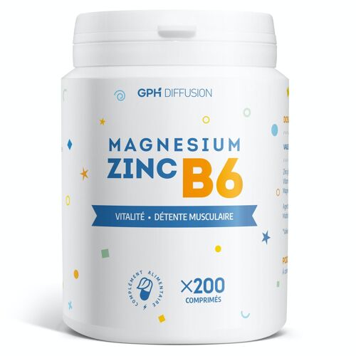 Magnésium, Zinc, Vitamine B6 - 200 comprimés