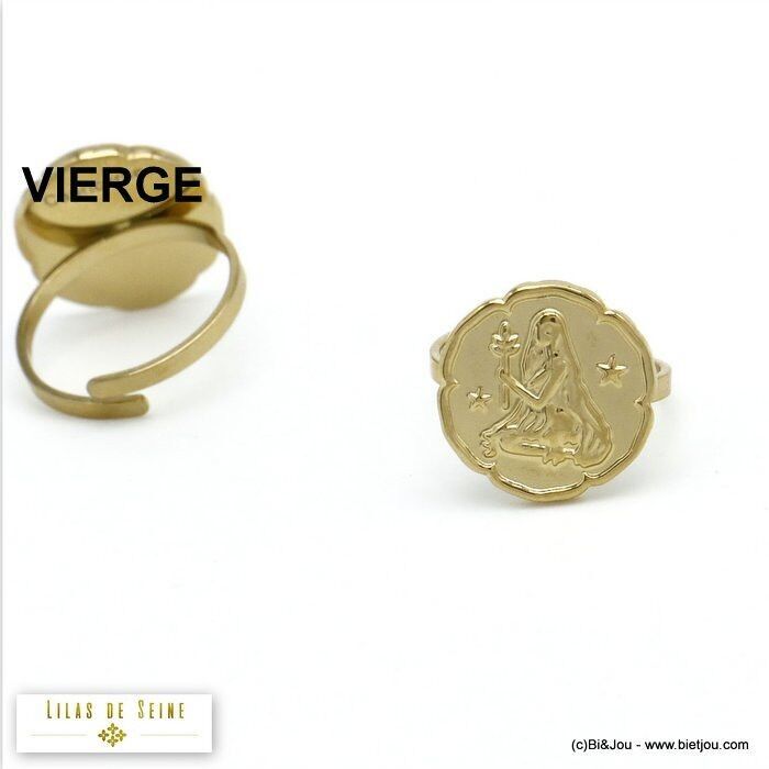 Sternzeichenring Jungfrau aus Stahl 0420018