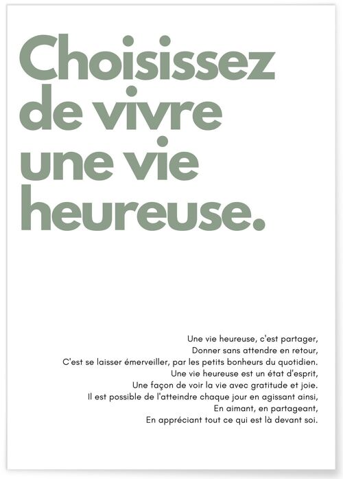 Affiche "Choisissez de vivre..." - citation