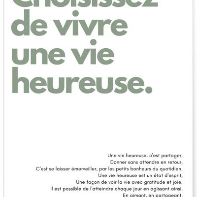 Afiche "Elige vivir..." - cita