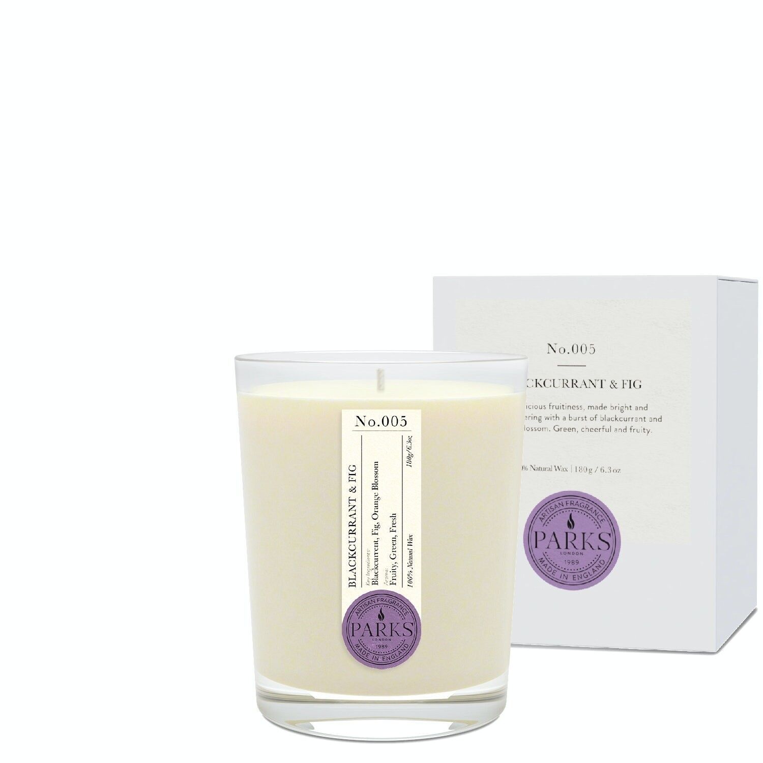 Buy wholesale Blackcurrant & Fig Scented Candle - 180g, 100