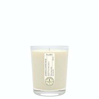 Bougie parfumée au jasmin et au musc blanc - 180 g, cire 100 % naturelle, Coreless Cleanburn™, fabriquée au Royaume-Uni, parfum mélangé à la main. 2