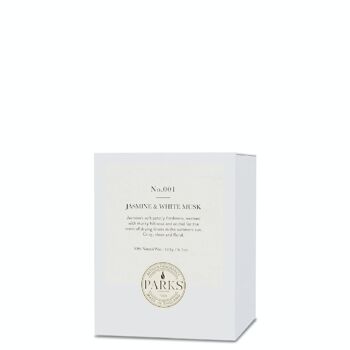 Bougie parfumée au jasmin et au musc blanc - 180 g, cire 100 % naturelle, Coreless Cleanburn™, fabriquée au Royaume-Uni, parfum mélangé à la main. 3