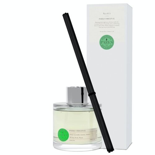 Parks Original Scented Diffuser - 100ml, Alcohol-free Reed Diffuser, Hand-blended fragrance, Made in UK.