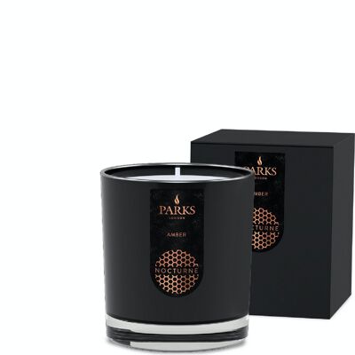 Vela perfumada de ámbar: 220 g, cera 100 % natural, Coreless Cleanburn™, fabricada en el Reino Unido, fragancia mezclada a mano.