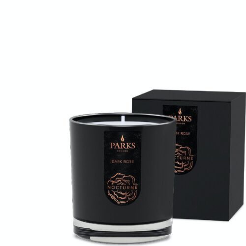 Dark Rose Scented Candle - 220g, 100% natural wax, Coreless Cleanburn™, Made in UK, Hand-blended fragrance.