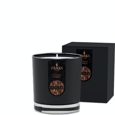 Bougie parfumée Fireside Embers - 220 g, cire 100 % naturelle, Coreless Cleanburn™, fabriquée au Royaume-Uni, parfum mélangé à la main.