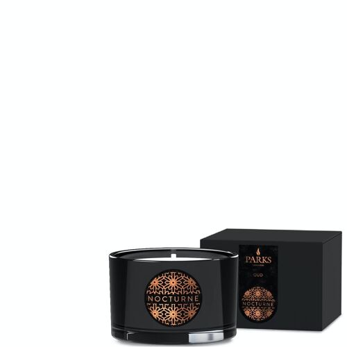 Oud Scented Candle - 80g, 100% natural wax, Coreless Cleanburn™, Made in UK, Hand-blended fragrance.