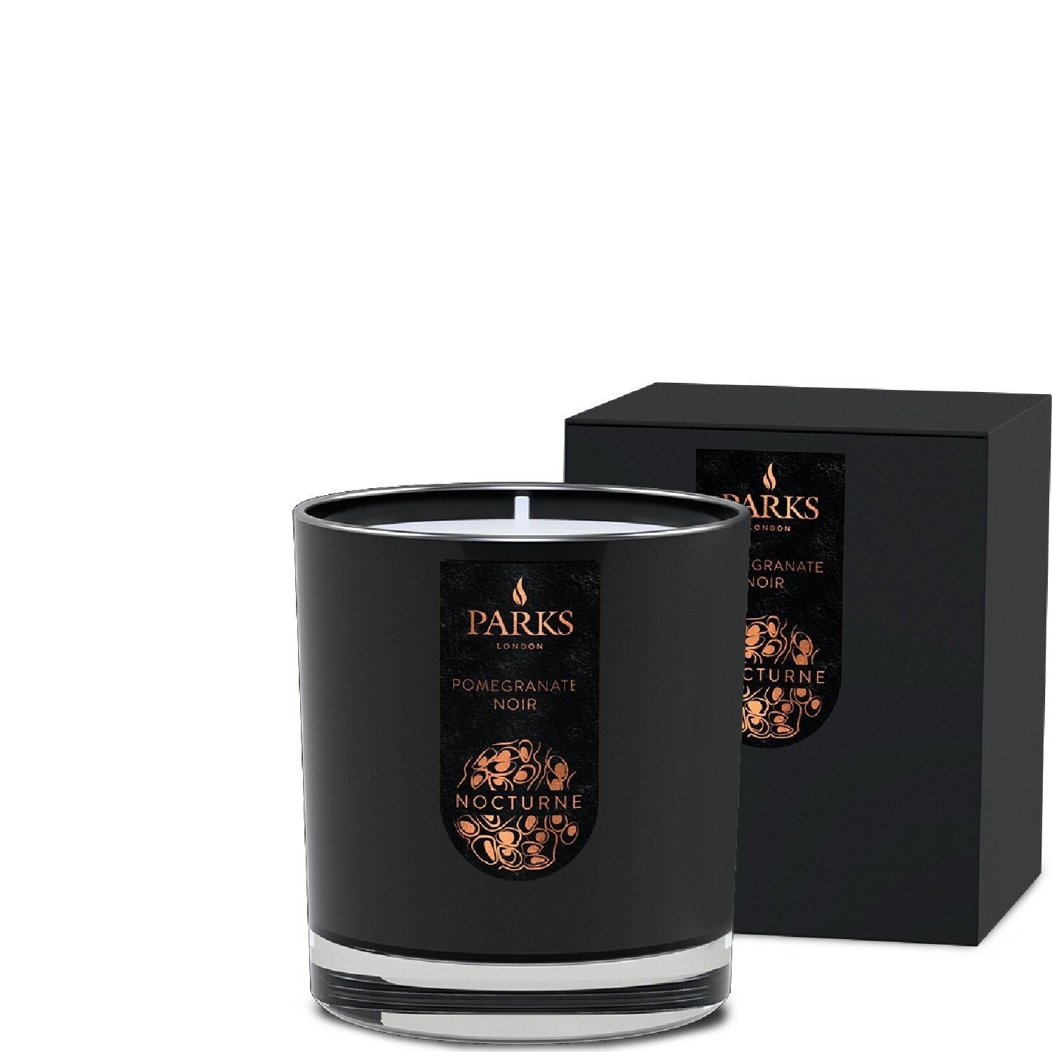Candela profumata al melograno noir - 220 g, 100% cera naturale, Coreless Cleanburn™, Made in UK, Fragranza miscelata a mano.