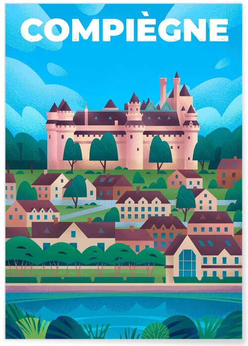 Affiche illustration de la ville de Compiègne
