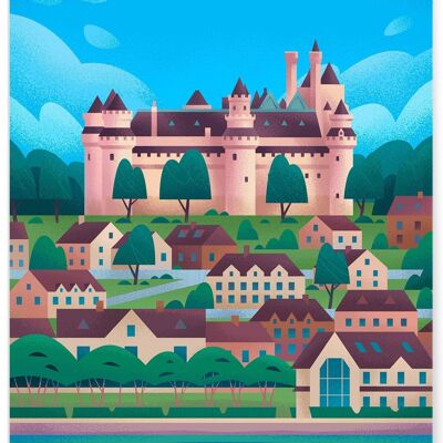 Affiche illustration de la ville de Compiègne