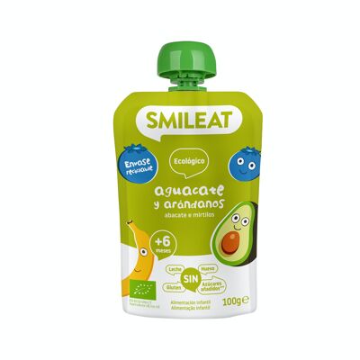 Pouch aguacate y arandano Ecológico SMILEAT 100gr