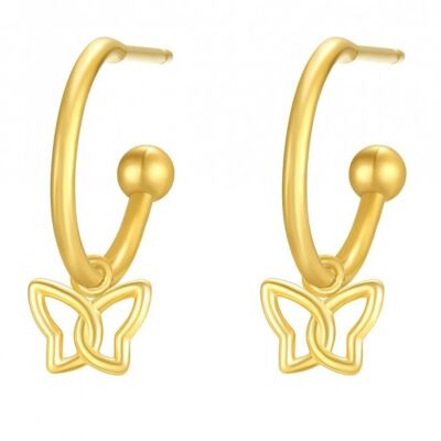 G-C20.2 EC65-018G S. Boucles d'Oreilles Acier Papillon 1.2x2cm