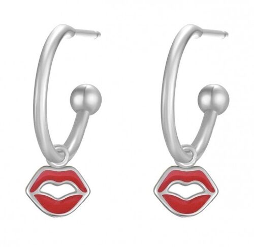 G-C4.5 EC65-013S S. Steel Earrings Kiss 1.2x2cm