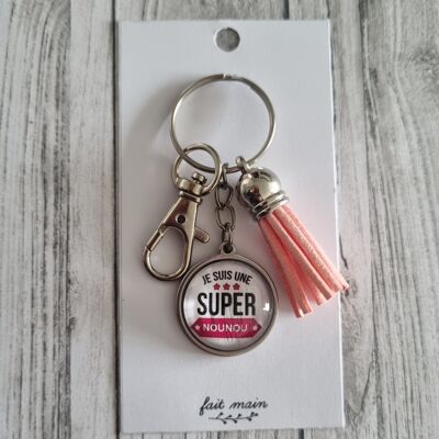 "I'm a super nanny" keychain