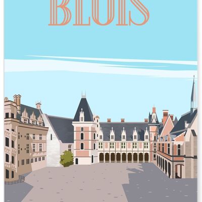 Affiche illustration de la ville de Blois - 2