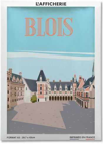 Affiche illustration de la ville de Blois - 2 2