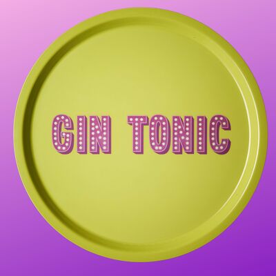 Grünes Tablett mit Gin Tonic