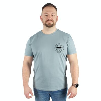 LOGOTIPO CLÁSICO | Camiseta de hombre confeccionada en algodón 100% orgánico | AZUL TIERRA
