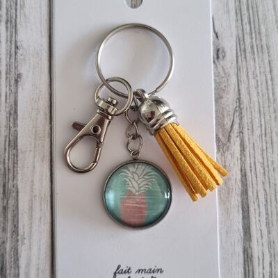 "Pineapple" key ring (orange and green)