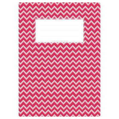 Exercise book cover DIN A4 red patterned, chevron