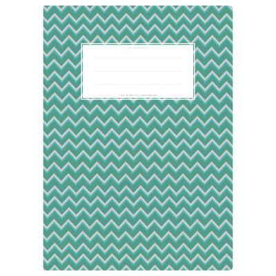 Exercise book cover DIN A4 dark green patterned, chevron