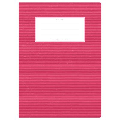 Exercise book cover DIN A4 red uni, monochrome with delicate horizontal stripes