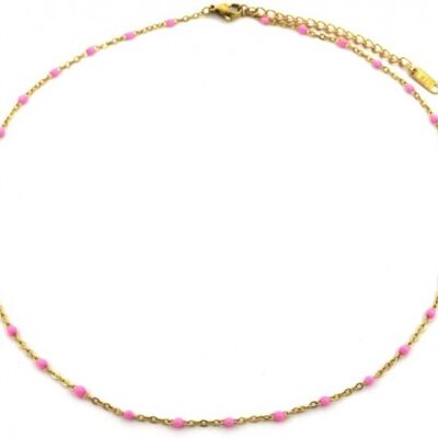 C-D6.4 N064-006G S. Collar Acero Puntos 40-45cm Rosa