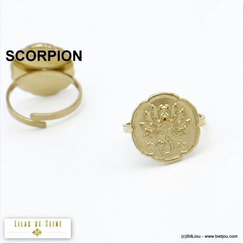 bague scorpion signe astro zodiaque acier 0420014