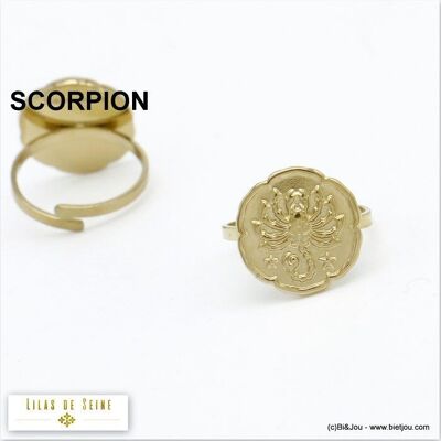 anillo escorpión signo del zodiaco astro acero 0420014