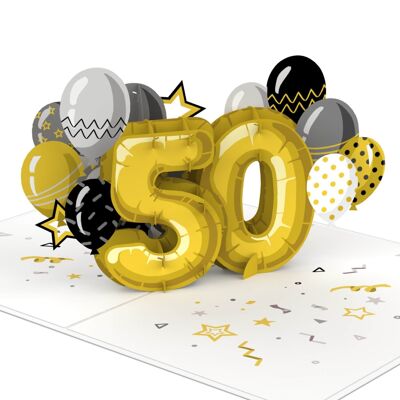 Tarjeta emergente de 50 cumpleaños