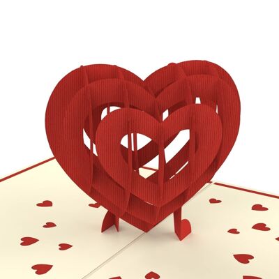 3D heart pop up card