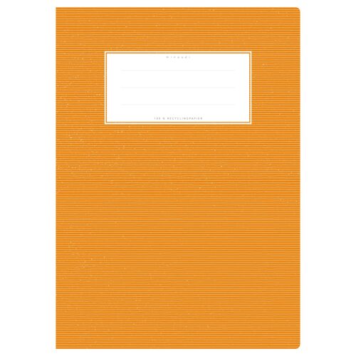 Schulheftumschlag DIN A4 orange uni, einfarbig mit zarten Querstreifen