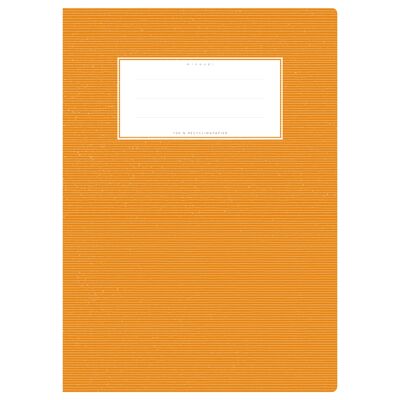 Exercise book cover DIN A4 orange uni, monochrome with delicate horizontal stripes
