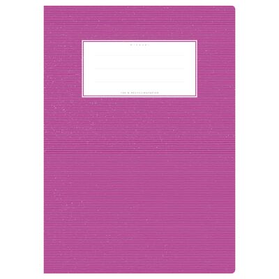 Cubierta del cuaderno de ejercicios DIN A4 violeta uni, monocromática con delicadas rayas horizontales
