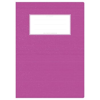 Couverture de cahier DIN A4 violet uni, monochrome avec fines rayures horizontales