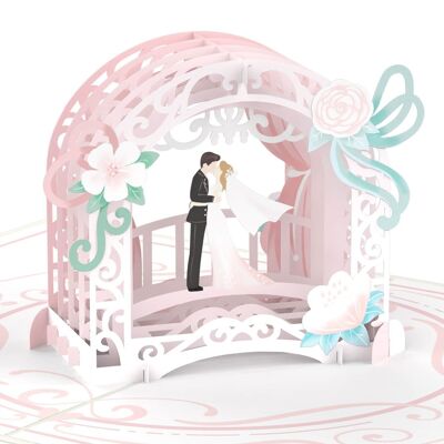 Tarjeta emergente de recién casados