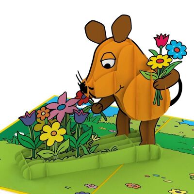 Tarjeta emergente de felicitación floral de The Mouse®