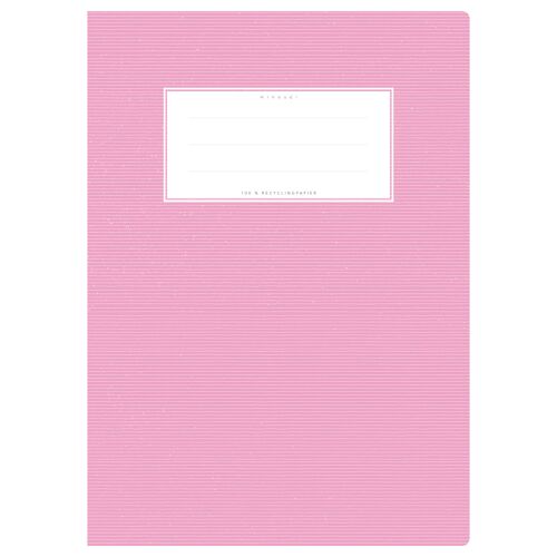 Schulheftumschlag DIN A4 rosa uni, einfarbig mit zarten Querstreifen