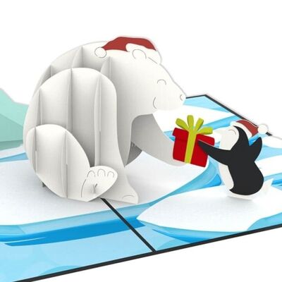 Polar Bear & Penguin Pop Up Card