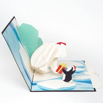 Carte pop-up ours polaire et pingouin 2