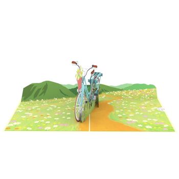 Carte pop-up Vélo avec fleurs 3