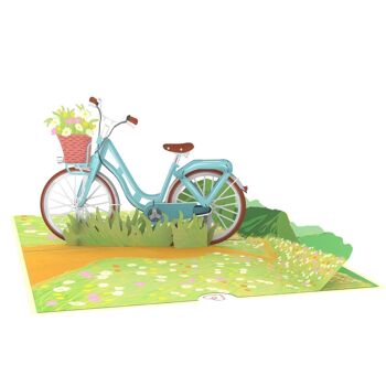 Carte pop-up Vélo avec fleurs 4